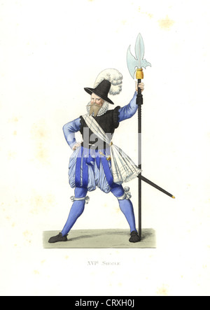 Heinrich Schmid, Swiss halberdier, 16th century. Stock Photo