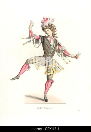 LOUIS XIV, 1638-1715 King of France, in ballet costume for dancing at Aix,  France, 1660 engraving - SuperStock