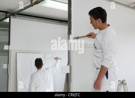 Apprentices to painters and refinishers Stock Photo