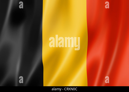 Belgium flag, three dimensional render, satin texture Stock Photo