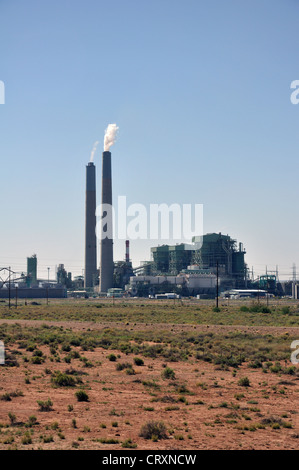 Coal-fired Cholla Power Plant with smoking smokestacks, Arizona, USA ...