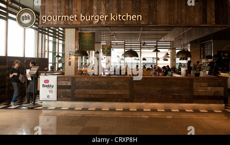 The Gourmet Burger Kitchen restaurant; - GBK, Westfield Shopping centre, Stratford London UK Stock Photo