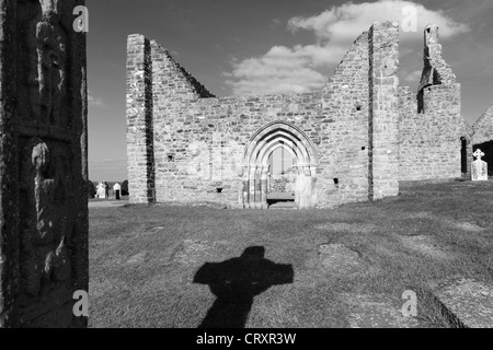 Ireland, Leinster, County Offaly, View of Clonmacnoise Stock Photo