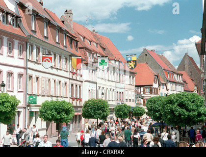 View of the historic old town in Wissembourg Stock Photo