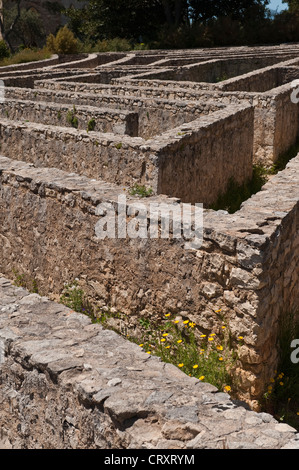 The elaborate stone maze in the gardens of the 19c Castle of Donnafugata, near Ragusa, Sicily, Italy Stock Photo