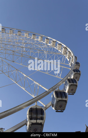 The Wheel of Manchester  giant ferris wheel sited in Exchange Square, Manchester. Stock Photo