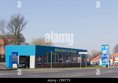 The ARC automated and attended car wash on Albert Road, Farnworth. Stock Photo
