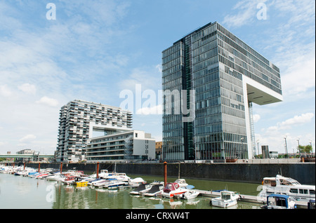 Modern commercial and residential upmarket property development in Rheinauhafen Cologne Germany Stock Photo