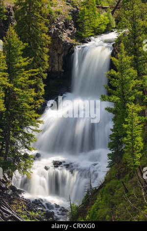 USA, Wyoming, Waterfall, Undine Falls, Yellowstone National Park Stock ...