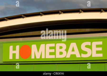 Homebase store sign at a retail park Stock Photo