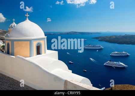 Greece, Santorini, Orthodox Church in Fira Stock Photo