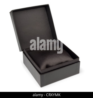 Open black gift box isolated on white Stock Photo