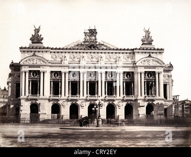 Opera Garnier Under Construction, by Achille Quinet - 1867 Stock Photo ...