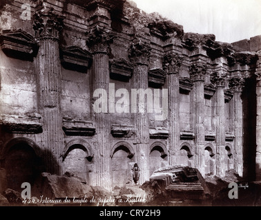 Interieur du Temple de Jupiter a Baalbek, ca 1880, by Felix Bonfils