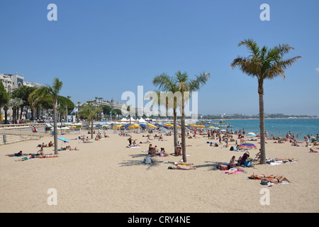 Plage Publique (public beach), Cannes, Côte d'Azur, Alpes-Maritimes, Provence-Alpes-Côte d'Azur, France Stock Photo