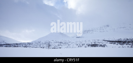 Arctic alps in Ovre Dividal National Park in the Arctic Circle region of Tromso, Northern Norway Stock Photo