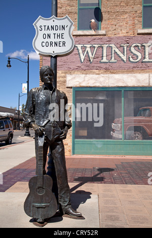 Statue of Glenn Frey standin' on the Corner in Winslow, Arizona Stock ...