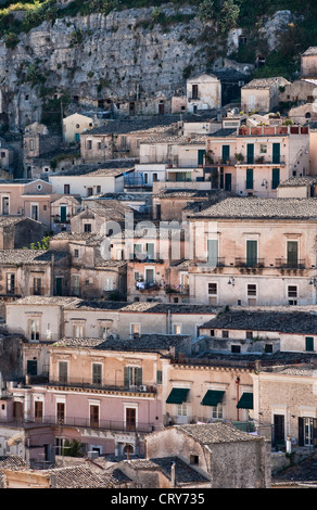 Old houses in the Baroque city of Modica, Sicily, Italy, a UNESCO heritage site Stock Photo