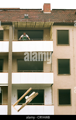 House demolition in Frankfurt / Oder Stock Photo