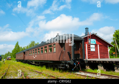 Former railway station still maintained Porvoo Uusimaa province Finland northern Europe Stock Photo