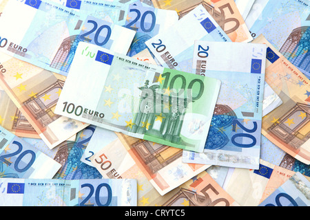 Different kind of Euro  banknotes Stock Photo