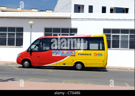 TIB buses in the balearic islands of menorca spain Stock Photo