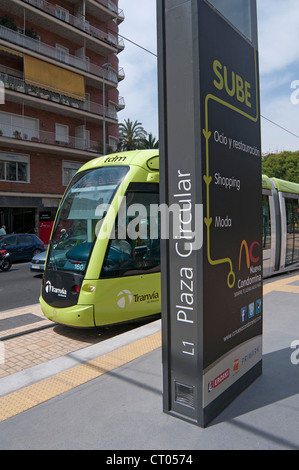 Murcia Tram Line 1, Spain, Opened in June 2011 trams run from Estadio Nueva Condomina  to University of Murcia campus, Murcia, Stock Photo