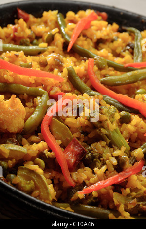 Spanish cuisine - Paella with vegetables Stock Photo
