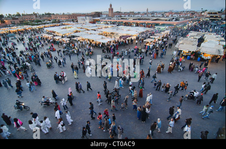 view of the Djemma el Fna Square in Marrakech, Morocco Stock Photo