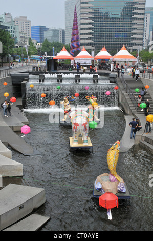 Cheonggyecheon river Seoul South Korea Stock Photo