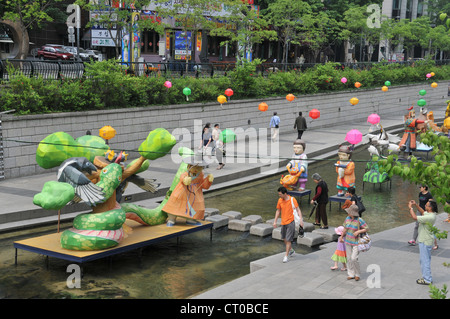 Cheonggyecheon river Seoul South Korea Stock Photo