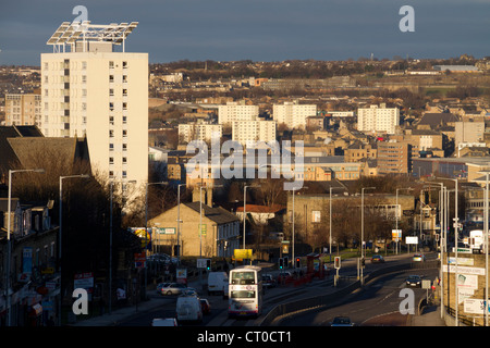 Looking down Manchester Road towards Bradford city centre. Stock Photo