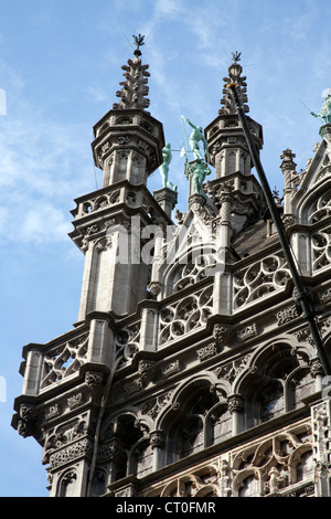 Carved detail on a corner of Musee de la Ville - King's House  - Grand Place or Grote Markt Brussels Belgium Stock Photo