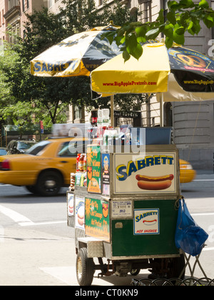 Sidewalk Hot Dog Vendor, NYC Stock Photo