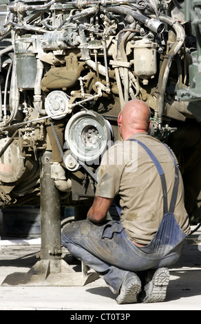 German ISAF repair unit, Camp Warehouse Stock Photo