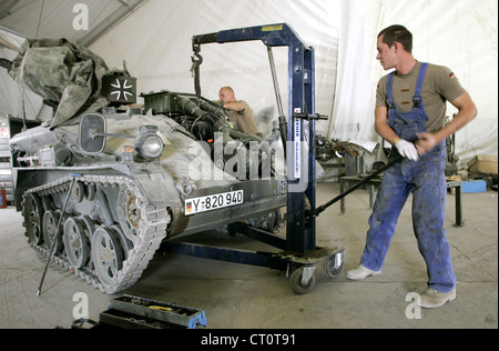 German ISAF repair unit, Camp Warehouse Stock Photo