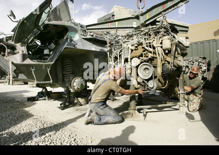 German ISAF repair unit, Camp Warehouse Stock Photo