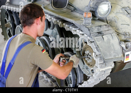 German ISAF repair unit, Camp Warehouse Stock Photo