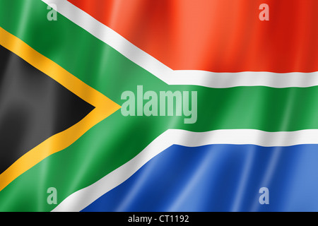 South Africa flag, three dimensional render, satin texture Stock Photo