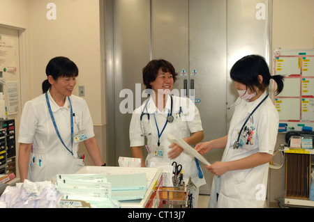 Three medical staff in Asia. Stock Photo