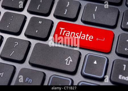 translate button on computer keyboard, translation of languages. Stock Photo