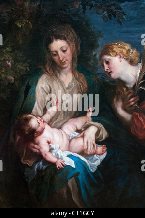 Christ on the Cross with Saint Catherine of Siena, Saint Dominic and an ...
