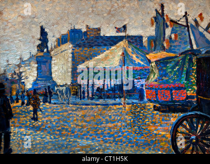 Place Clichy 1889 Paul Signac 1863 - 1935 France French Stock Photo