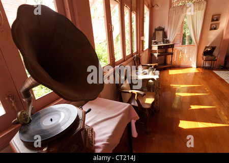 classic wooden retro interior with phonograph Stock Photo