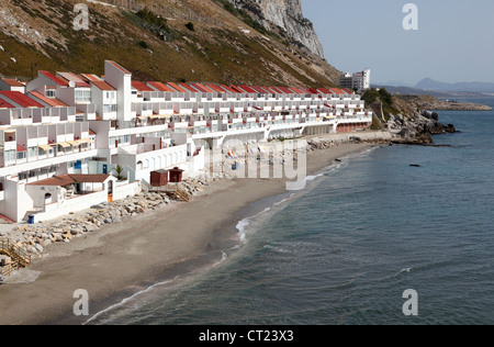 Catalan Bay village and beach on the eastern side of The Rock, Gibraltar Stock Photo