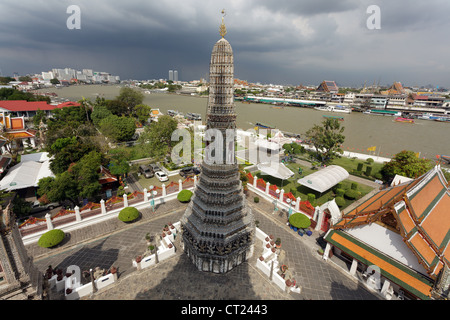 view from wat arun buddhist temple in Bangkok, Thailand Stock Photo