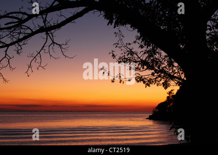 Lake Erie Sunset. From Catawba Island State Park, Catawba Island, Port Clinton, Ohio, USA. Stock Photo