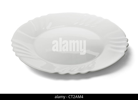 White porcelain plate isolated on white Stock Photo