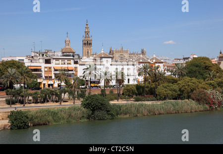 Guadalquivir river bank in Seville, Andalusia Spain Stock Photo