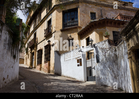 Exterior historic architecture of 18th century House of the Moorish King in Ronda Old Town, Andalusia, Spain. Stock Photo